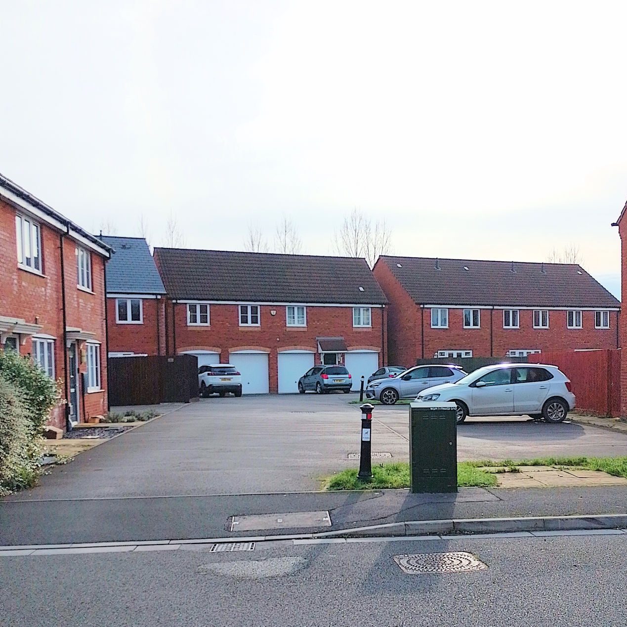 Car park in front of garages